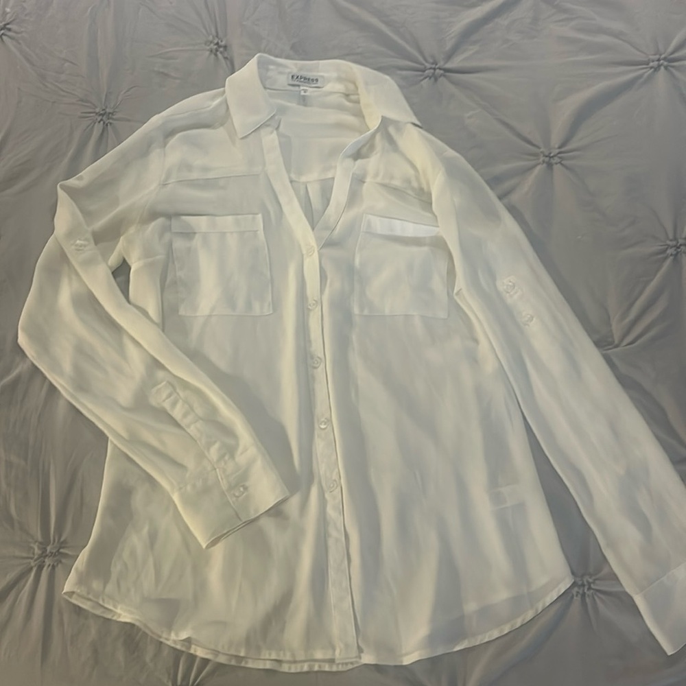 White button up blouse